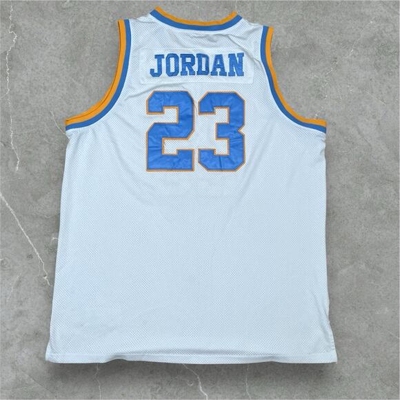 Michael Jordan Laney High School Jersey Size 56 Rare HTF True School Note Stains - Picture 1 of 11